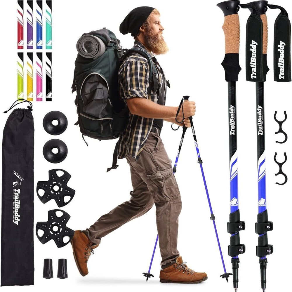 Trekking Poles – Lightweight 7075 Aluminum Hiking Poles for Women, Men & Seniors